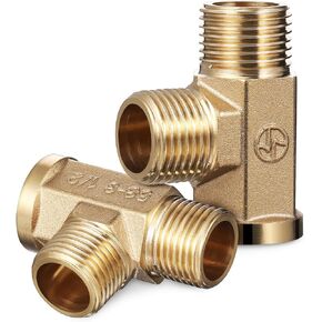 SOLUSTRE 2pcs Tee Joint Fittings Hose Tube Fittings Street Tee Tubing Connector 3 Way Adapter Threaded Connector 1/2