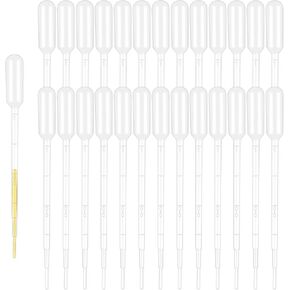 100 PCS Premium Disposable Plastic Transfer Pipettes, Clear Graduated Eye Dropper for Essential Oils, Home Use, Science Class, Lab Experiments (1ml)