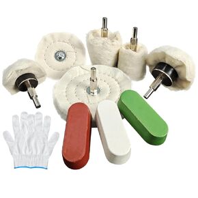 Neeki 14pcs Drill Polishing Wheel and Polishing Compound, Soft Drill Brush with 1/4 Hexagonal Shank, Suitable for Metal, Stainless Steel, Jewelry, Wood, Ceramic, Glass, etc.