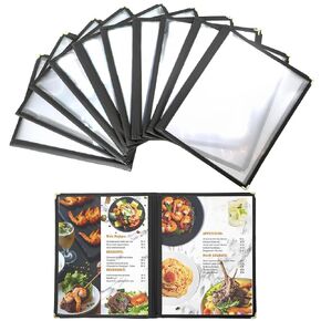 Menu Holder 10 Pack Restaurant Menu Covers Menu Covers 8.5 x 11 Inch Menu Cover Clear Viewing Surface Menu Holders for Restaurant, Bar, Cafe (1 Page 2 View)