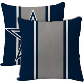 2 Pcs Football Style Throw Pillow Covers 18 x 18 Inch Linen Material Pillow Case Decoration for San Francisco Home Sofa Couch