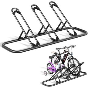 Mr IRONSTONE Bike Rack, Floor Bike Rack for Garage, Indoor/Outdoor Bike Storage Stand Bicycle Parking Rack, for Mountain Bike, Road Bike and Kids Bike (Black, 5 Bike)