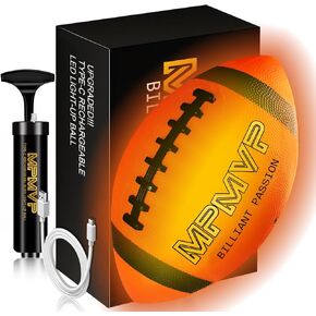 Glow in The Dark Football - Cool Light Up Outdoor Sports Toy for Boys and Girls - Ideal for Toddlers to Teens and Family Outside Games - Perfect Birthday for All Ages (Size 9)