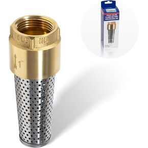1 Inch Foot Valve with Backflow Prevention, Universal One-Way Female Pipe Thread Check Valve, Lead-Free Brass Construction for Lakes Wells and Ponds Filtering