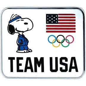 Peanuts Team USA Snoopy with Flag & Rings Lapel Pin