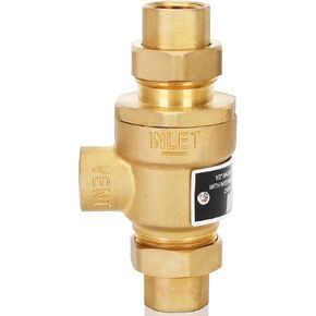 1/2" F9D-M3 Backflow Preventer Brass Dual Check Valve with Intermediate Atmospheric Vent,1/2 Inch,Female Union Inlet and Outlet, Replacement for Watts