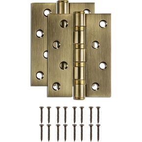 uxcell 2Pcs 4.5"x3.4"x0.12" Door Hinges with 8 Holes and Screws Ball Bearing Interior Door Hinges Non Symmetry Holes Layout for Bedroom, Bathroom, Living Room, Bronze