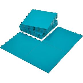 15 Teal Tiles - High Durability Colored Flooring Tiles - Interlocking Versatile Training Surface - Roller Skate Indoor&Outdoor, Dance Floor Tiles, Basketball Tiles, Multi Sports Floor