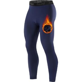 Runhit Men's Thermal Compression Pants Fleece Lined Sports Tights Athletic Leggings Baselayer Bottoms Cold Weather Gear