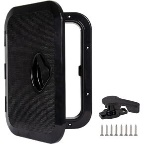 Marine Deck Access Hatch 10.63"×14.76" White/Black Rectangle Boat Hatch & Lid,Boat Deck Hatch Lids