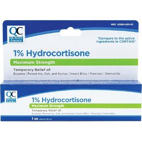Quality Choice Maximum Strength Hydrocortisone Cream 1% 1 Ounce (28g) , Boxes (Pack of 6)