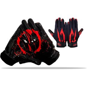 Football Gloves Receiver Ninja Stealth - Battle College Lineman, Be a Villain Not a Joker with Ninja Stealth Football Gloves with Elite Tacky Grip Palms, Youth, Kids, Men, Boys, Small to XXL Sizes