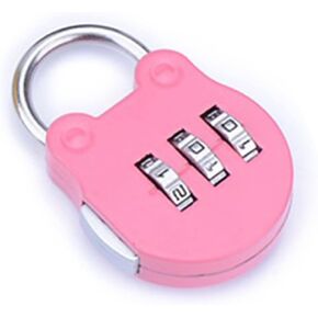 Zinc Alloy 3-Digit Combination Padlock - Resettable Code Lock for Travel, Backpack, Gym, School Lockers, Luggage, Small Portable Number Lock, Security Password Lock for Suitcase and Bags - Pink