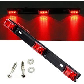 NEW SUN 15" 3 Lights 9 LED Identification Light Bar - 2 Pcs Amber Clearance Waterproof, Black Stainless Steel Braket, Surface Mount Sealed ID Indicator for Trucks Trailers Camper RVs