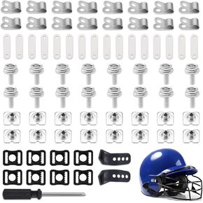 77 Pcs Hockey Helmet Repair Kit, Hockey Helmet Chin Strap Football Helmet Repair Kit Helmet Repair kit, Football Helmet Screws Football Helmet Accessories