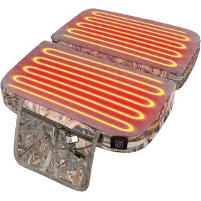 Heated Seat Cushion Foldable Heated Stadium Seats for Bleachers Extra Wide Heating Seat Pad with 3 Level Heat Setting,1 Pocket, and USB Plug for Outdoor Sports Camping Hunting(NO Power Bank)