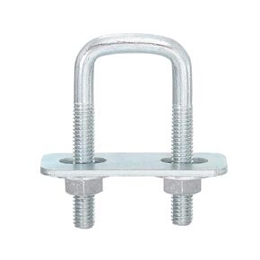 uxcell Square U-Bolts, 6 Sets 50mm Inner Width 150mm Length M6 Zinc-Plated Carbon Steel U Clamp Bolt with Nuts and Plates, for Boat Trailer