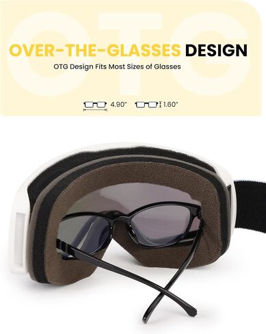 SNOWER Kids Ski Goggles, Anti-Fog Snow Goggles with OTG Design, 100% UV Protection, HD Lens for Kids Boys Girls in Saudi Arabia