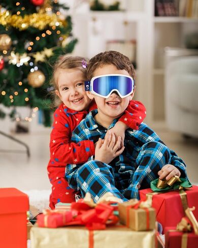 SNOWER Kids Ski Goggles, Anti-Fog Snow Goggles with OTG Design, 100% UV Protection, HD Lens for Kids Boys Girls in Saudi Arabia