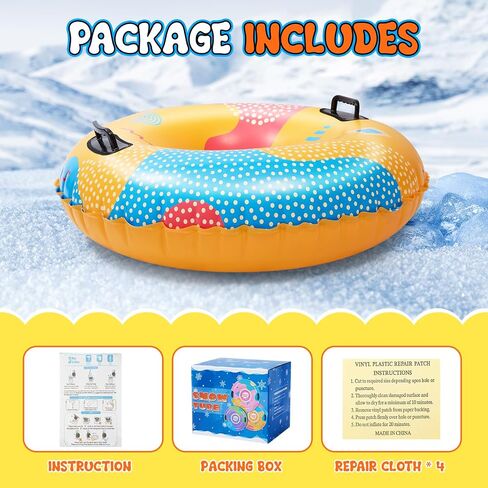 Snow Tubes, Snow Tubes Sleds for Sledding Inflatable Snow Tube, Thickened Heavy Duty Sleds for Winter with Handles, Snow Toys, Winter Outdoor Sports Toys,Snow Sleds for Family Activities 3 Set in Saudi Arabia