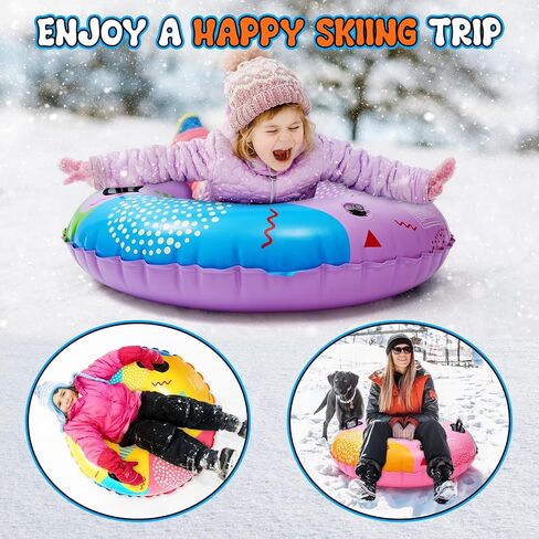Snow Tubes, Snow Tubes Sleds for Sledding Inflatable Snow Tube, Thickened Heavy Duty Sleds for Winter with Handles, Snow Toys, Winter Outdoor Sports Toys,Snow Sleds for Family Activities 3 Set in Saudi Arabia
