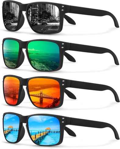 4 Pack Polarized Sunglasses for Men Women Sports Driving Fishing Glasses UV400 Protection in Saudi Arabia