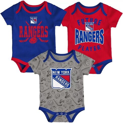 بدلة قطعة واحدة من Outerstuff New York Rangers مكونة من 3 قطع بشعار فريق كامل القوة لحديثي الولادة/الرضع in Saudi Arabia