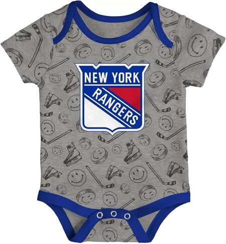 بدلة قطعة واحدة من Outerstuff New York Rangers مكونة من 3 قطع بشعار فريق كامل القوة لحديثي الولادة/الرضع in Saudi Arabia