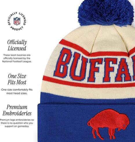 FOCO NFL Retro Team Logo Heritage Stripe Pom Beanie Hat in Saudi Arabia