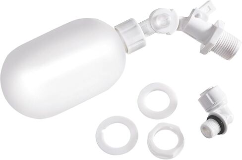 nicunom 8 حزمة صمام تعويم صغير، 1/4 بوصة صمام الكرة العائمة، صمام تعويم المياه البلاستيكية مع ذراع قابل للتعديل للتحكم التلقائي في مستوى المياه في الخزان، حوض مياه الماشية، أحواض السمك، تربية الأحياء المائية in Kuwait