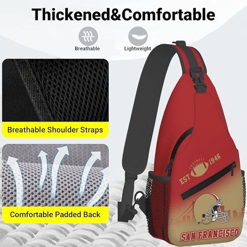 Football Sling Bag Crossbody Backpack for Women Men, Adjustable Shoulder Chest Bags Daypack for Hiking Travel Sport Fans Gifts in Saudi Arabia