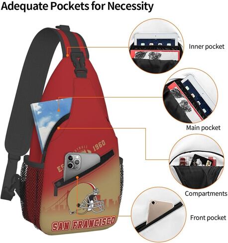 Football Sling Bag Crossbody Backpack for Women Men, Adjustable Shoulder Chest Bags Daypack for Hiking Travel Sport Fans Gifts in Saudi Arabia