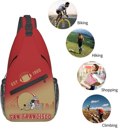 Football Sling Bag Crossbody Backpack for Women Men, Adjustable Shoulder Chest Bags Daypack for Hiking Travel Sport Fans Gifts in Saudi Arabia