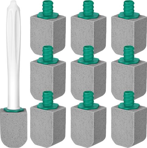 10 Pcs Pumice Stone Toilet Bowl Cleaner Toilet Pumice Stone with Long Handle Pumice Stone for Toilet Cleaning Toilet Brush Wand Refills Toilet Stone Cleaning Block for Pool Sink (Blue) in Saudi Arabia
