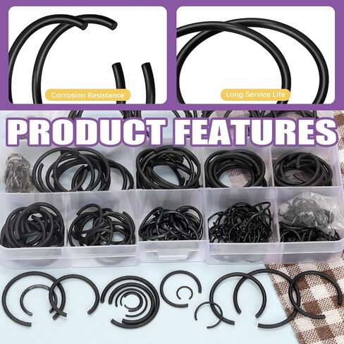 Swpeet 150Pcs 10 Sizes 10mm-26mm Carbon spring steel Manganese Steel Round Wire C-Clips External Snap Ring Assortment Kit, M10 M12 M14 M16 M18 M20 M22 M20 M24 M25 M26 Round Wire Snap Rings for shaft in Saudi Arabia