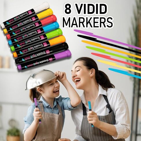 Clear Acrylic Magnetic Calendar for fridge(16x12) - Monthly & Weekly Planner Clear Dry Erase Boards for Refrigerator - 8 Vivid Markers & Smudge-Free Erasing - Complete Planning Set ! in Saudi Arabia