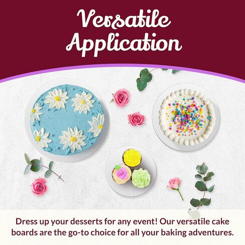 Reli. Cake Boards (18 Pack), Multi Size (6, 8, 10 Inch) | White Cake Boards | 1/8" Thick Cake Board | Smooth Cardboard Cake Rounds | Greaseproof Cake Boards for All Desserts | 6 of Each Size in Saudi Arabia