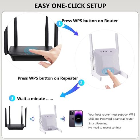 WiFi Repeater Extender Signal Booster for Home - Rapid Setup 2.4GHz Long-Range Internet Booster, 300Mbps, WiFi Extender with Ethernet Port in Saudi Arabia