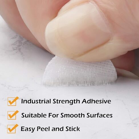 LuBanSir Self Adhesive Dots, 600pcs (300 Pairs) 0.78 Inch / 20MM Diameter Sticky Back Coin Dots with 2 Roll 1" Width Hook and Loop Adhesive Tapes - 6.55 Feet Length, White in Saudi Arabia