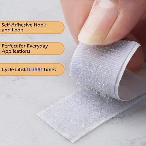 LuBanSir Self Adhesive Dots, 600pcs (300 Pairs) 0.78 Inch / 20MM Diameter Sticky Back Coin Dots with 2 Roll 1" Width Hook and Loop Adhesive Tapes - 6.55 Feet Length, White in Saudi Arabia