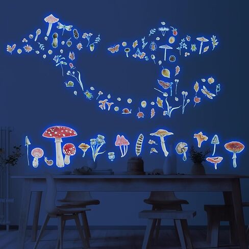 Glow in The Dark Cat Paw Wall Decals, Black and Pink Cute Puppy Paw Stickers for Kids, Removable Luminous Stickers for Ceiling, Baby Nursery Bedroom in Kuwait