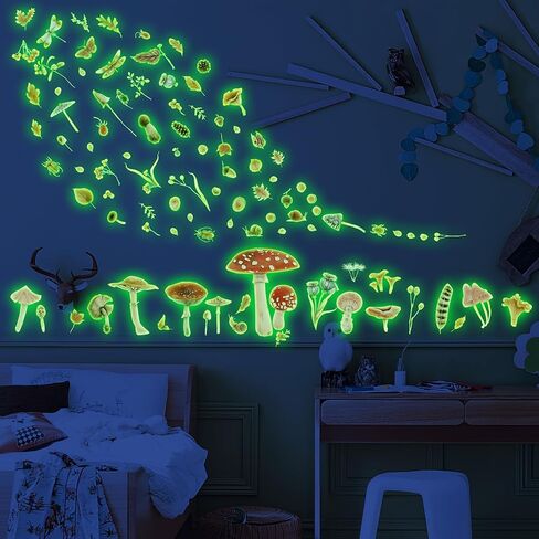 Glow in The Dark Cat Paw Wall Decals, Black and Pink Cute Puppy Paw Stickers for Kids, Removable Luminous Stickers for Ceiling, Baby Nursery Bedroom in Saudi Arabia