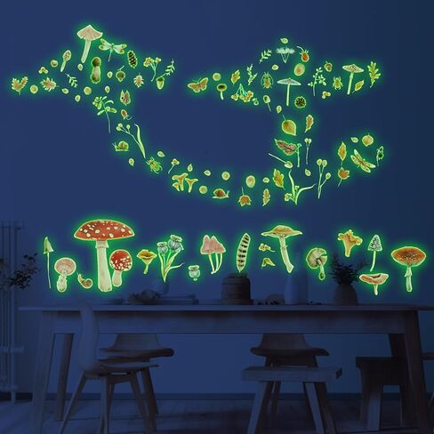 Glow in The Dark Cat Paw Wall Decals, Black and Pink Cute Puppy Paw Stickers for Kids, Removable Luminous Stickers for Ceiling, Baby Nursery Bedroom in Saudi Arabia