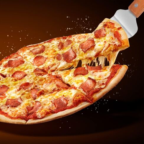 20 Pack Wood Handle Pizza Pie Server Stainless Steel Cake Server, Cake Holder Transfer Triangular Spade Spatula Shovel for Pizza Cake Biscuit Baking in Kuwait