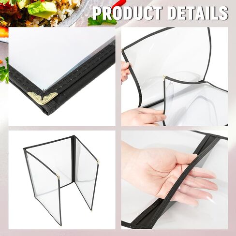 Menu Holder 10 Pack Restaurant Menu Covers Menu Covers 8.5 x 11 Inch Menu Cover Clear Viewing Surface Menu Holders for Restaurant, Bar, Cafe (1 Page 2 View) in Saudi Arabia