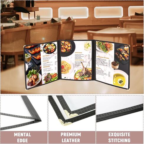 Menu Holder 10 Pack Restaurant Menu Covers Menu Covers 8.5 x 11 Inch Menu Cover Clear Viewing Surface Menu Holders for Restaurant, Bar, Cafe (1 Page 2 View) in Saudi Arabia