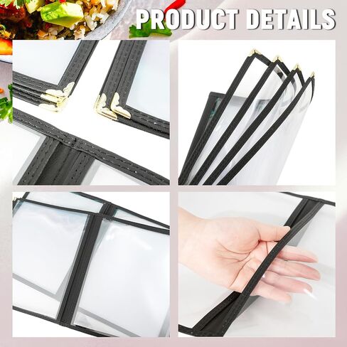 Menu Holder 10 Pack Restaurant Menu Covers Menu Covers 8.5 x 11 Inch Menu Cover Clear Viewing Surface Menu Holders for Restaurant, Bar, Cafe (1 Page 2 View) in Saudi Arabia