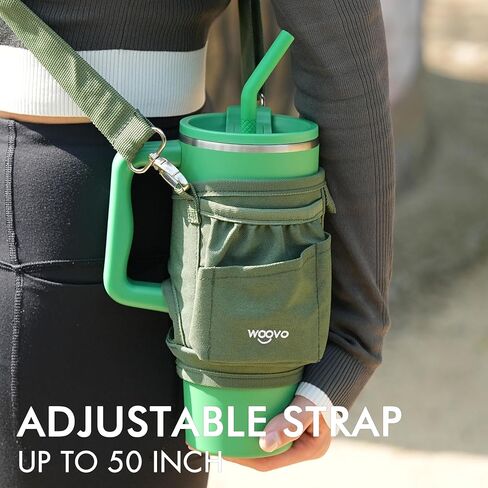 Water Bottle Carrier Bag with Strap for Stanley Cup Accessories 40oz, Elastic Phone Pocket Anti-Pilling Velcro, Insulated Water Bottle Holder Pouch with Strap for Stanley 40 oz Tumbler in Saudi Arabia
