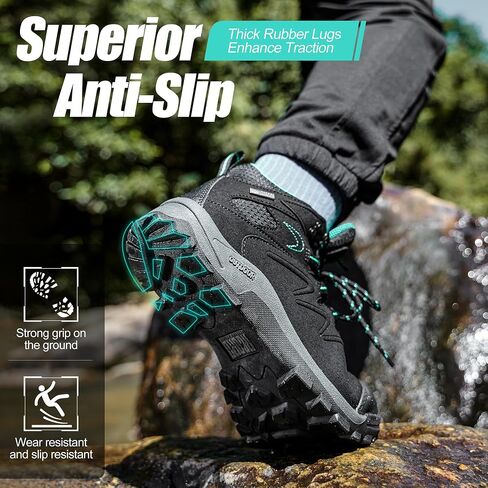 R CORD Womens Hiking Boots Waterproof Comfortable Non-Slip Hiking Boots Womens Lightweight Outdoor Trekking Camping Boots in Saudi Arabia