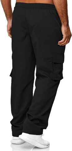 Men's Casual Cargo Sweatpants Waist Drawstring Joggers Hiking Tactical Pants for Men with Pockets in Saudi Arabia